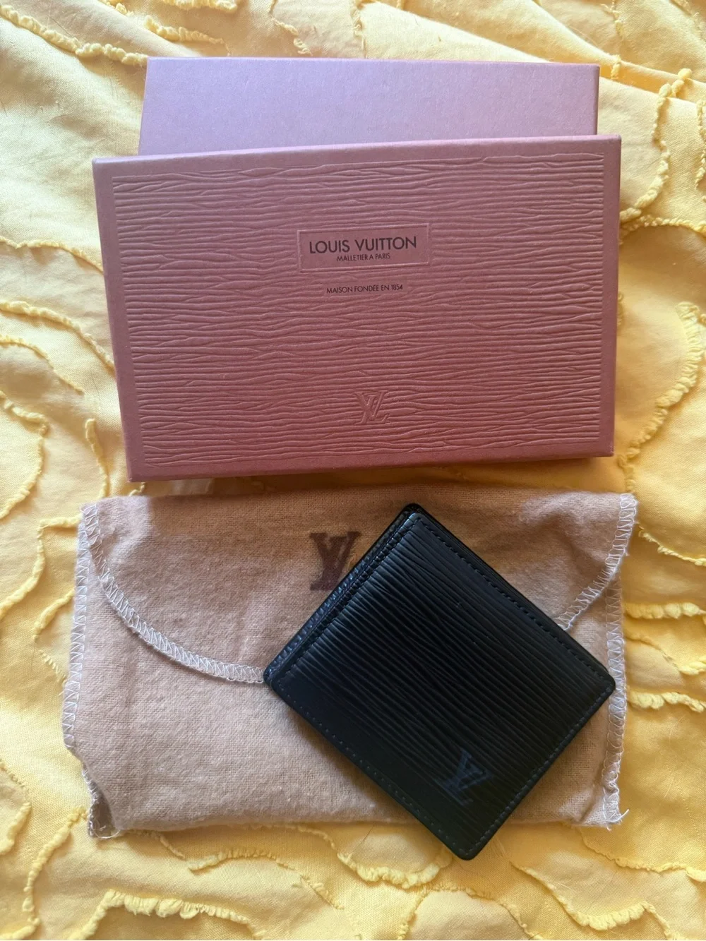 Louis Vuitton Black Epi Leather Card & Key Holder